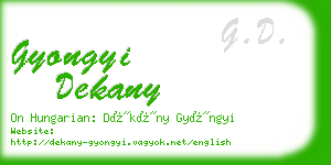 gyongyi dekany business card